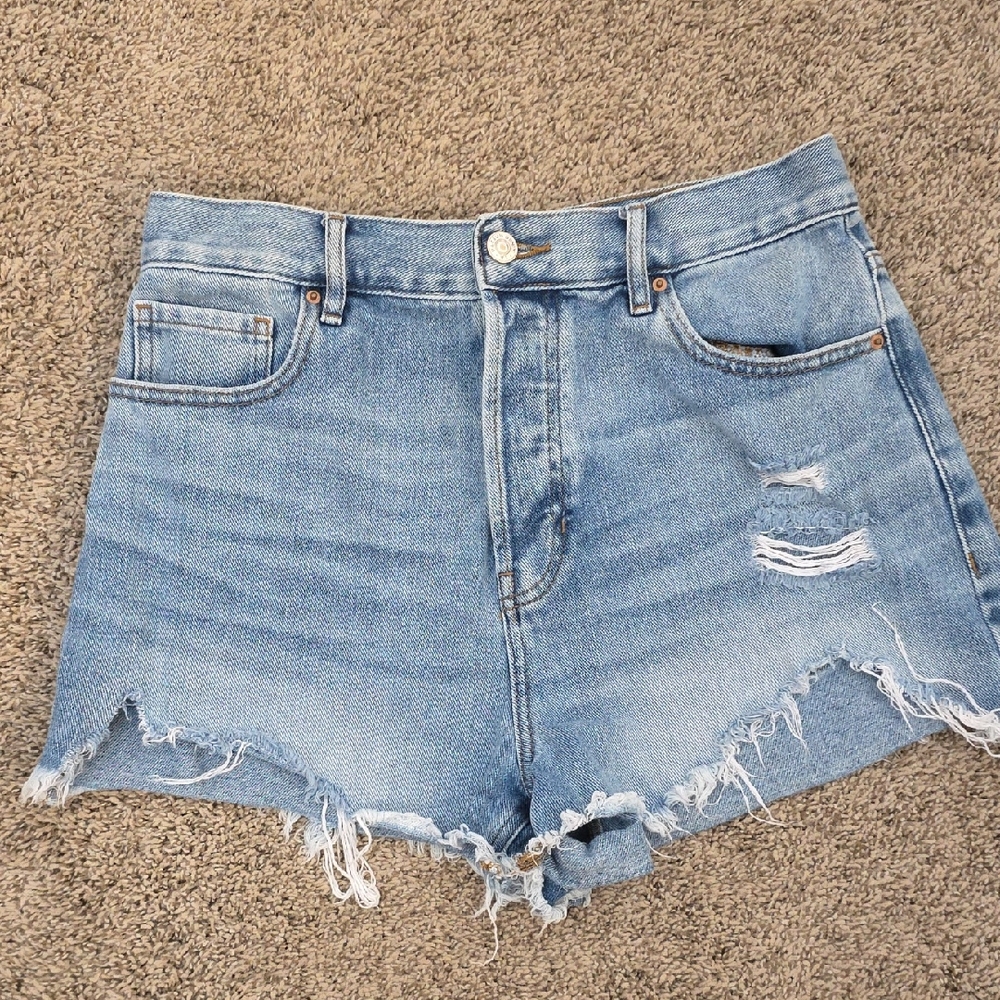 PacSun Denim Blue Ripped Jean Shorts